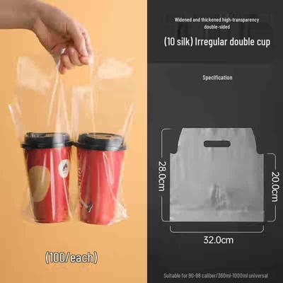 Jednorázová vysoce průhledná dvojitá taška na takeaway