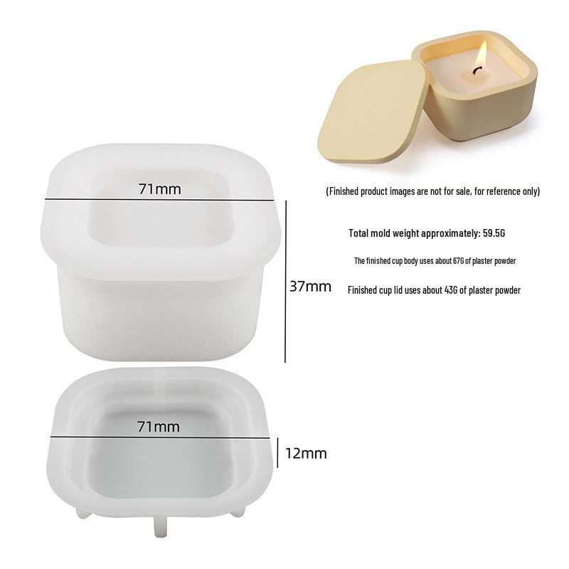 Meimuer DIY Aromatherapy Plaster Candle Mold & Epoxy Resin Jewelry Box Silicone Mold
