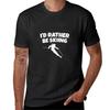 Womens Id Rather Be Skiing White Ski Tshirt Short Sleeve Tee Summer Tops Aesthetic Clothes Mens Workout Shirts