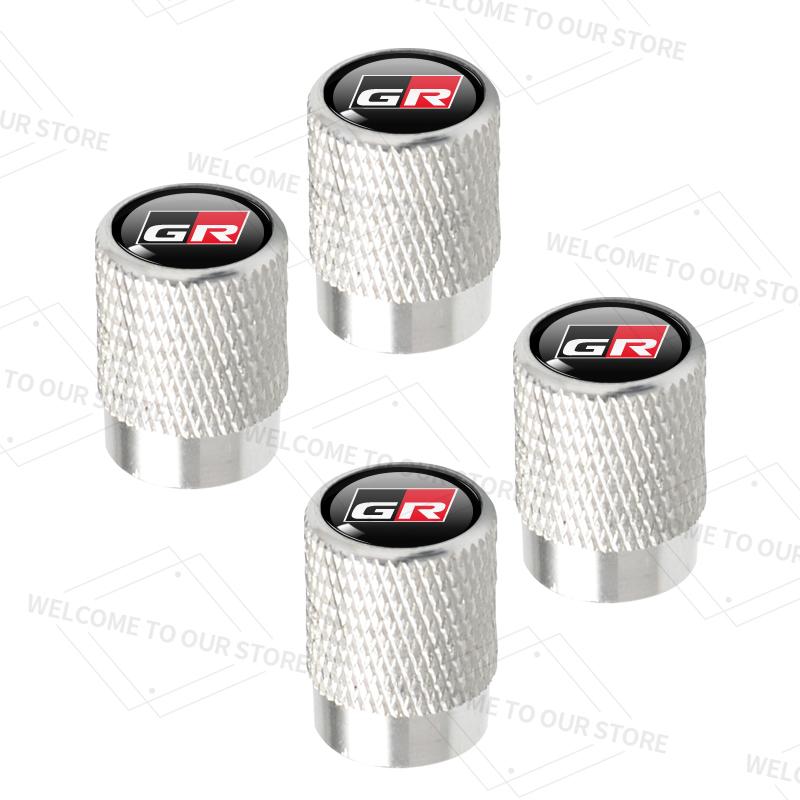 For Toyota ad114pcs/1set For Toyota GR Logo Yaris Levin Hilux Prado Prius Highlander Car Valve Caps Wheel Tires Air Tyre Stem Protective Cover TDX1