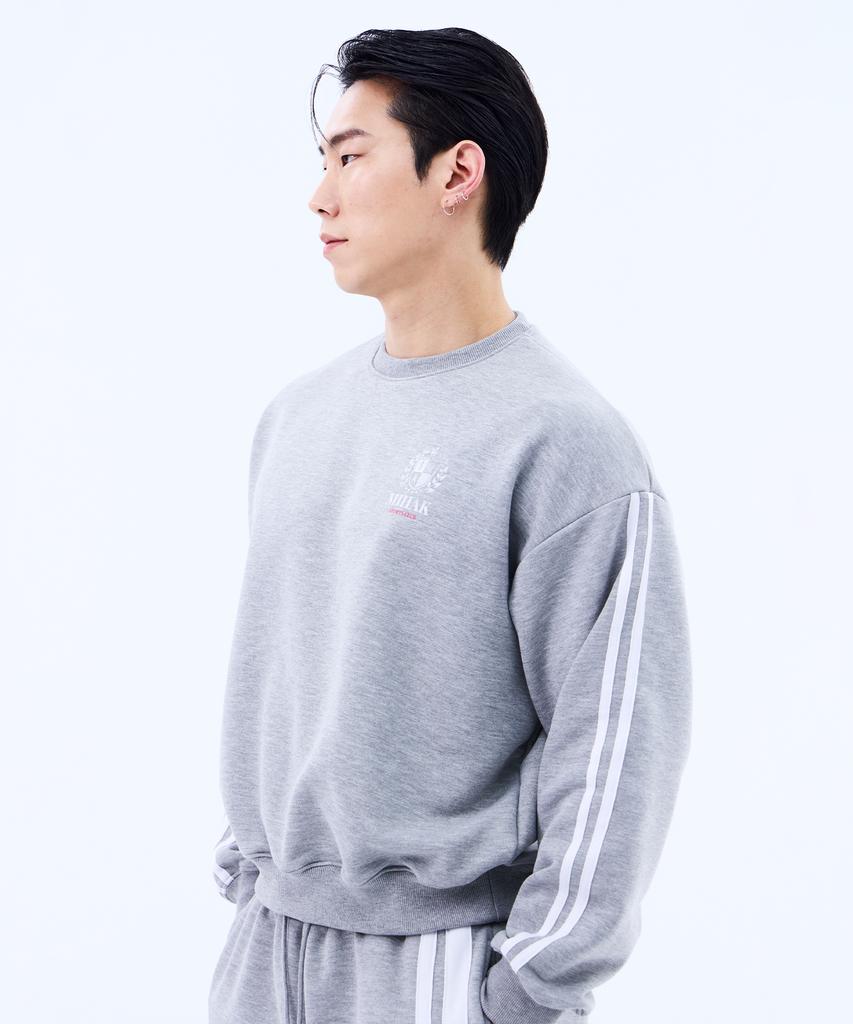 Mihag Ivy League Track Line Sweatshirt (Gray)