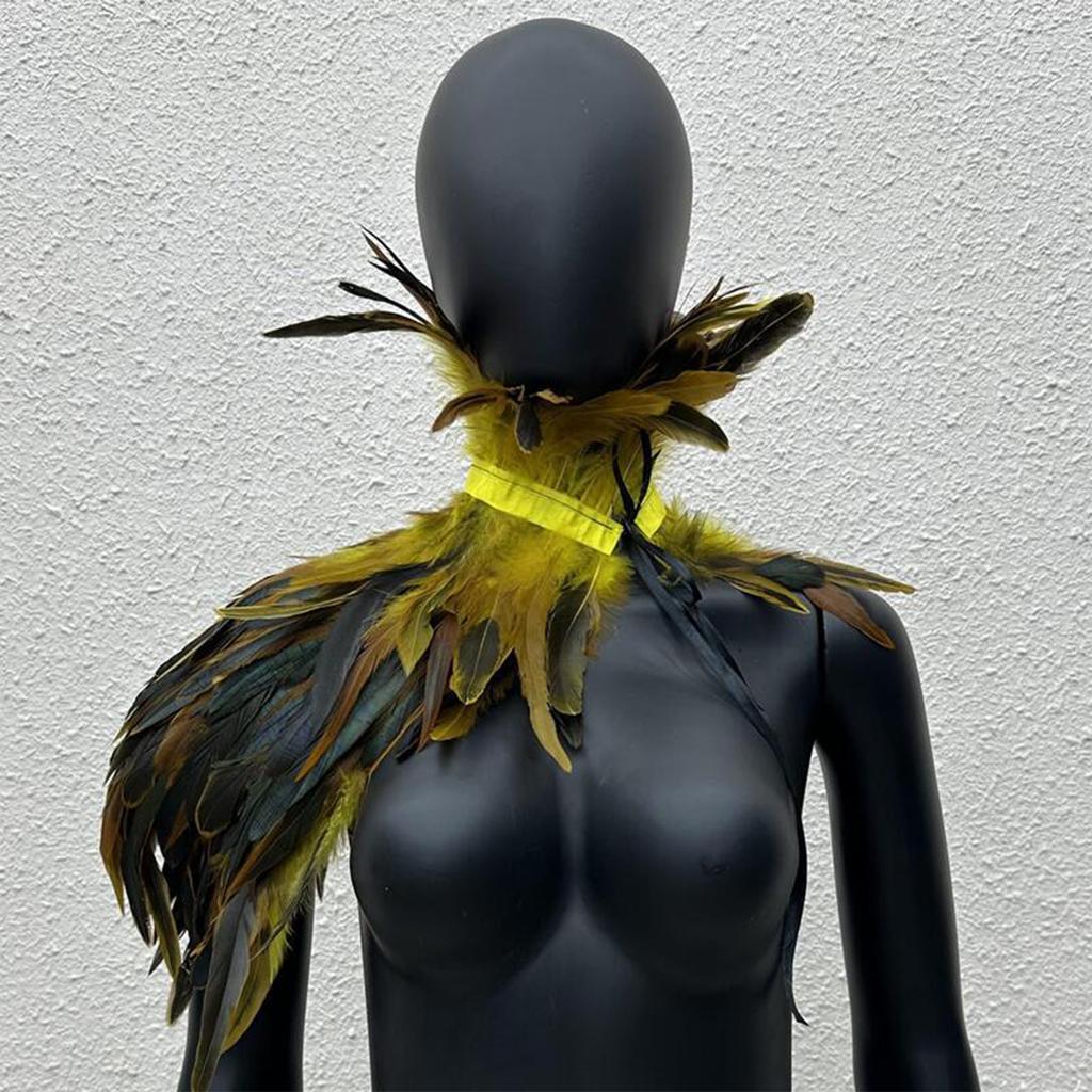 Gothic Feather Shawl Stage Makeup Ball Costume Accessories