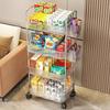 2025 new wheeled acrylic storage cart - transparent multi-layer storage rack, suitable for kitchen and living room storage racks