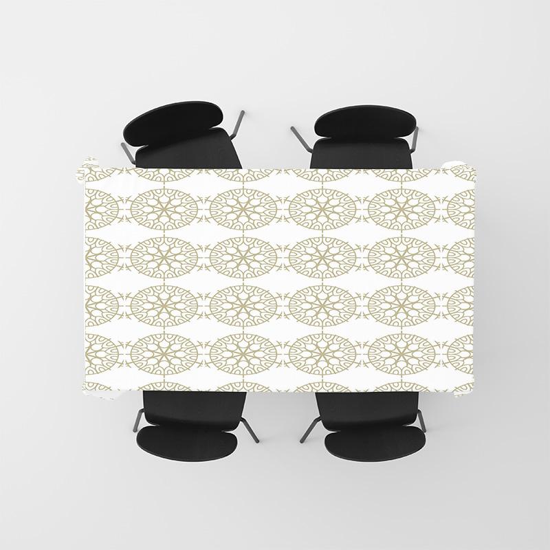 Green White Leaves Printed Tablecloth Modern Flower Patterned Kitchen Home Decor Table Cover For Dining Room 51 X 78 Inches