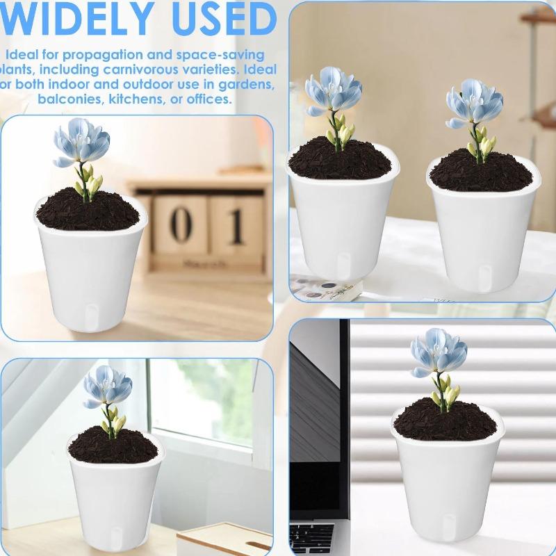 5/1PCS Self Watering Plastic Flower Pot Double Layer Hydroponics Plants Pot Vases Succulent Potted Desktop Vase Home Decoration