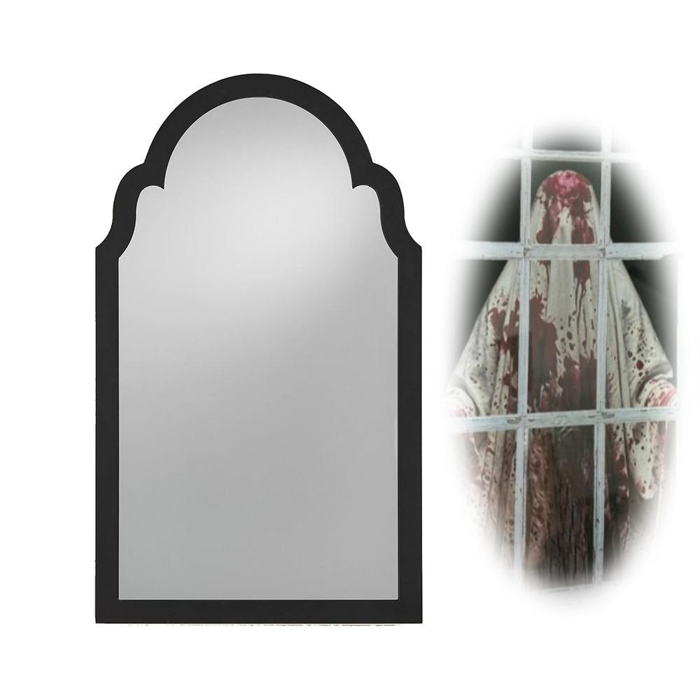Glowing LED Mirror Decor Battery Operated Glowing Ghost Decor Halloween Wall Decor Haunted Mansion