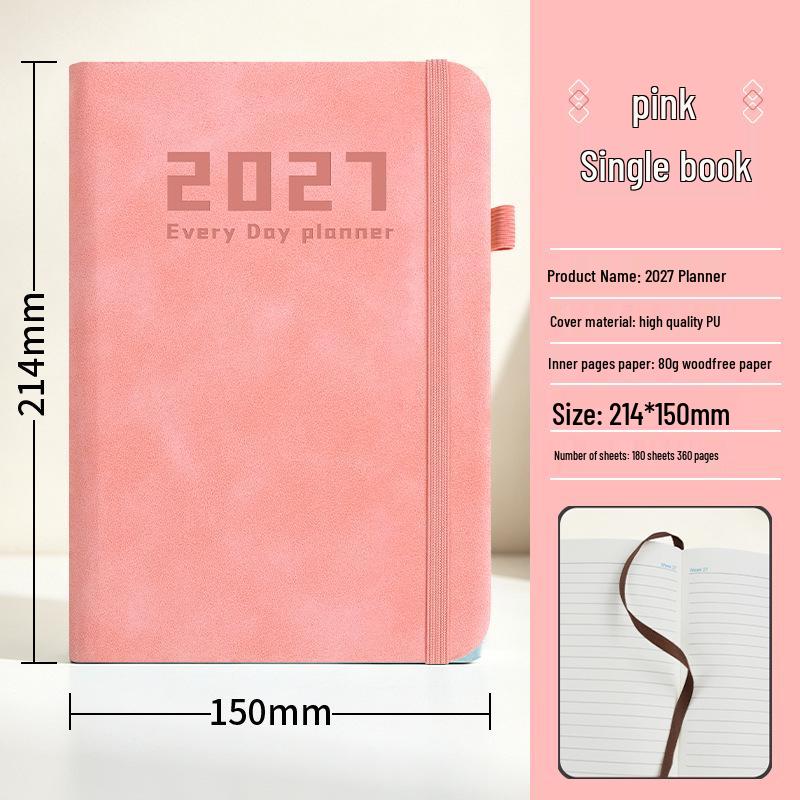 2027 Daily Planner: One Page Per Day, Premium Office Record Book with Chinese Inner Pages