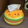 Cartoon Cute Burger Tissue Box Storage Box Living Room Desktop Decoration Home Fun Decorations Ornaments