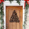 1pc Merry Christmas & Happy New Year Metal Wall Decor - Heavy-Duty Cast Iron Holiday Decoration with Christmas Tree Design