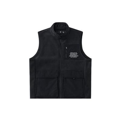 Thick Sleeveless Vest With Letter Zipper Stand Collar Men Vests Crab-Gray 152341742-2