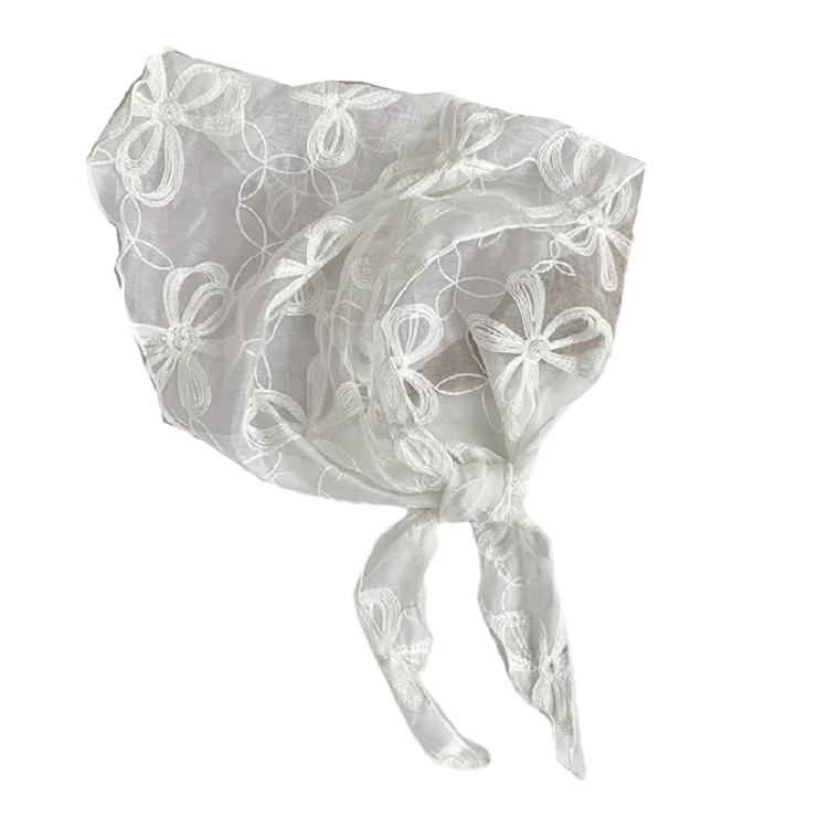 Soft Triangular Lace Scarf For Women Summer Fashion Essential Breathable Fabric & Portable Fold Feature