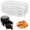 3 Layers Air Fryer Rack Stainless Steel Grill Dehydrator Racks Air Fryer Stacking Steamer Roasting Rack Kitchen Accessories