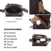 Men's Genuine Leather Crocodile Pattern Crossbody Fanny Pack