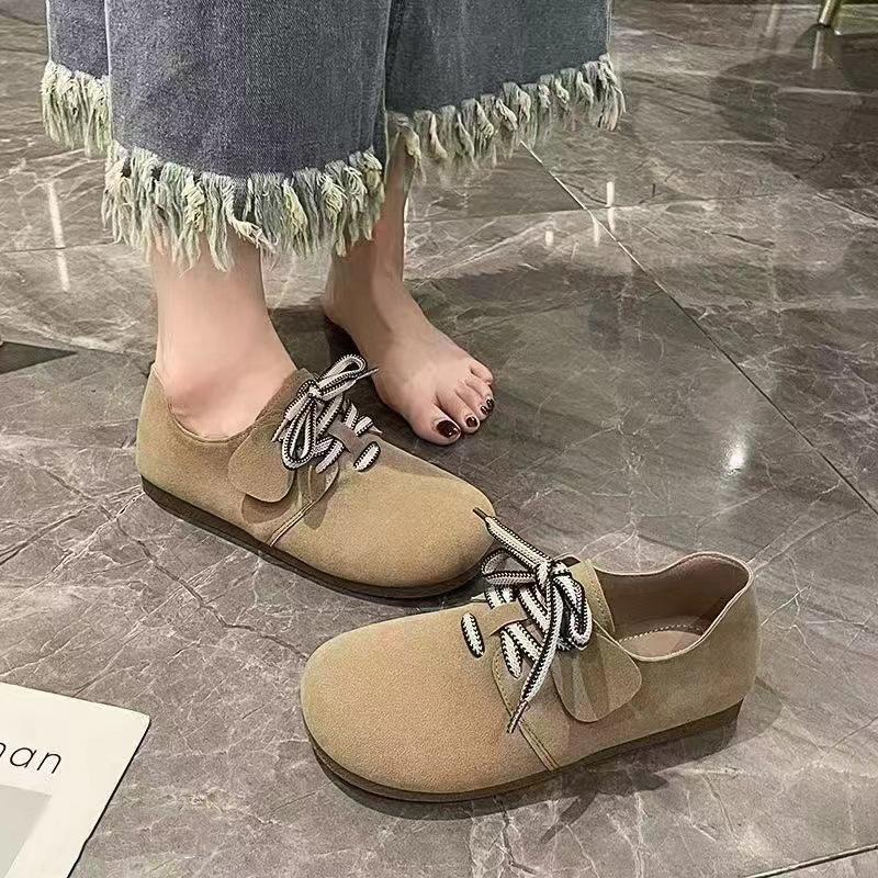 Huiliya Retro Flat-bottomed Boken Shoes Women's 2025 Autumn New Versatile Soft-soled Lazy Shoes Single Shoes Women 998-6