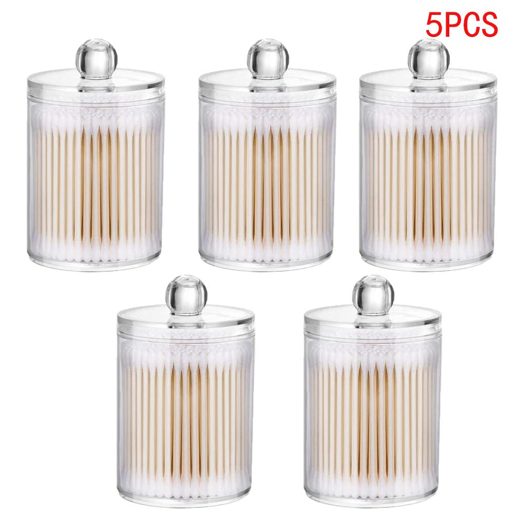 1/2/3/5pcs Makeup Organizer Cosmetic Storage Box Organizador Cotton Swab Holder Cotton Pad Box Clear Plastic with Lid Dust-proof
