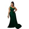 New Fashion Solid Color Sexy Tight One-shoulder Sleeve Long Dress for Party - Women's Private Wear Aristocratic Style Evening Gown