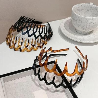 Modna opaska PC dla kobiet i dziewcząt, antypoślizgowa, bursztynowo-brązowa, czarna, z długimi zębami, obręcz, złamane opaski do włosów, akcesoria, koreańskie nakrycia głowy