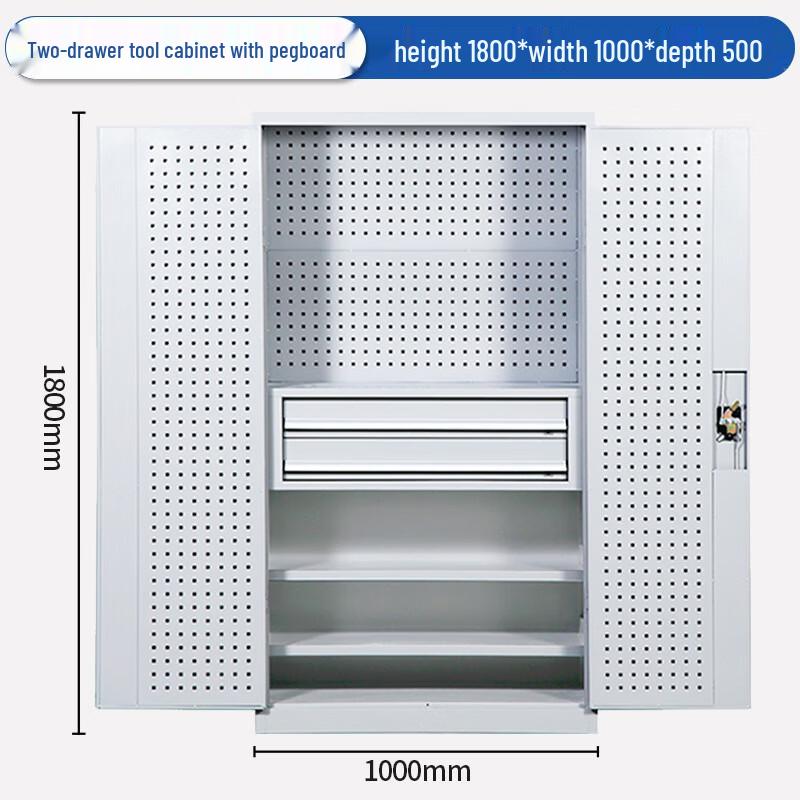 Heavy-Duty Workshop Tool Cabinet with Drawers and Pegboard