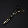 6.0" Electroplated Black Gold Hair Cutting Shears – Barber, Straight, Bangs & Thinning Shears.