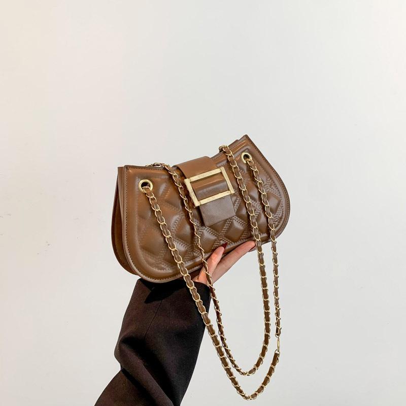 Fashion Plaid Designer Handbags Chain Belt Shoulder Bag Casual Versatile Lock Crossbody Bags For Women Premium