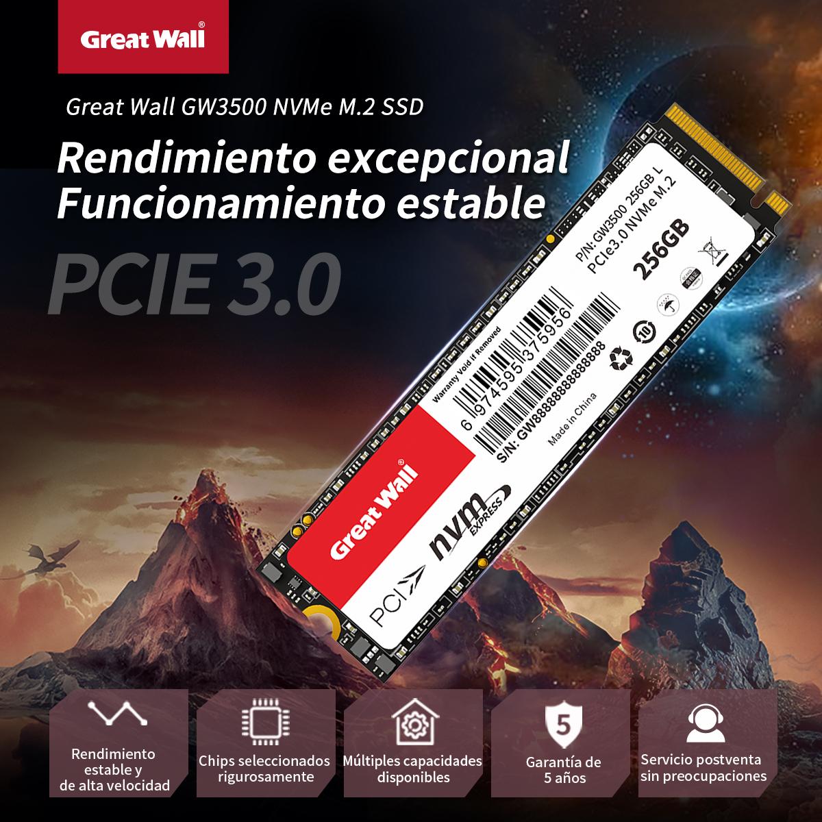 

встроенный жесткий диск Great Wall G3500 m.2 NVMe Pcle3.0 2280 3D TLC NAND 256гб/512гб/1тб/2тб ssd 256GB чёрный