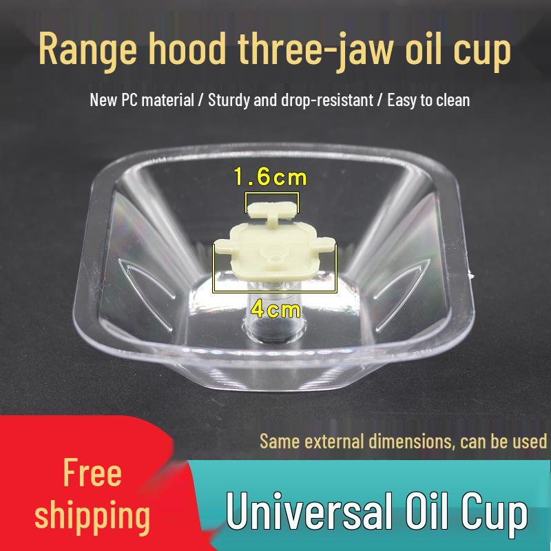 

Square Snap-On Oil Collection Cup for Range Hood Stainless Steel 3-Jaw Oil Cup (1 pc)