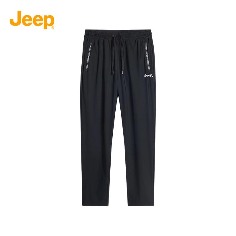 Мужские повседневные брюки JEEP с прямым кроем, быстросохнущие 4XL чёрный