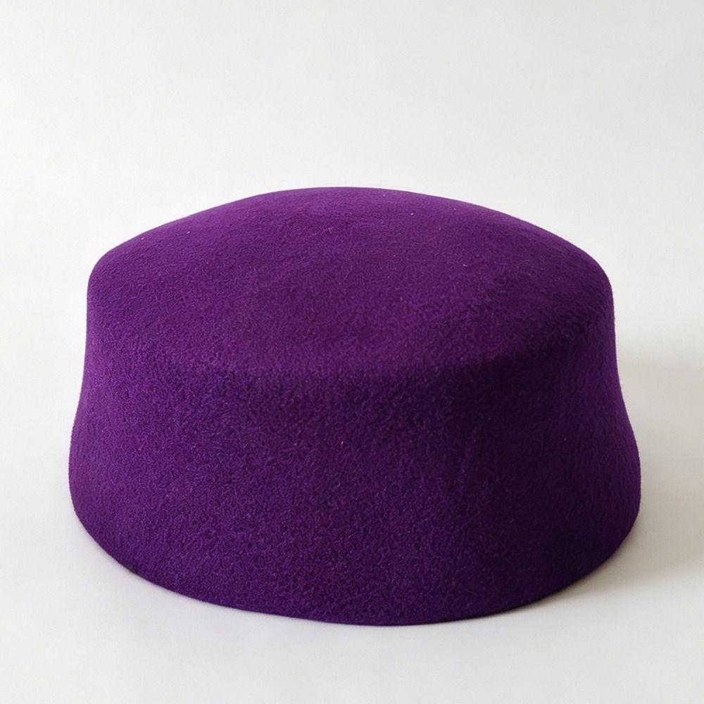 Wool Brimless Cap Solid Painter Hat New Wool Pillbox Hat Formal Occasions