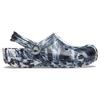 Crocs Classic Clog EVA Fashionable Comfortable Beach Sandals Marble Pattern Clogs Unisex Sandals Black White 206867-103