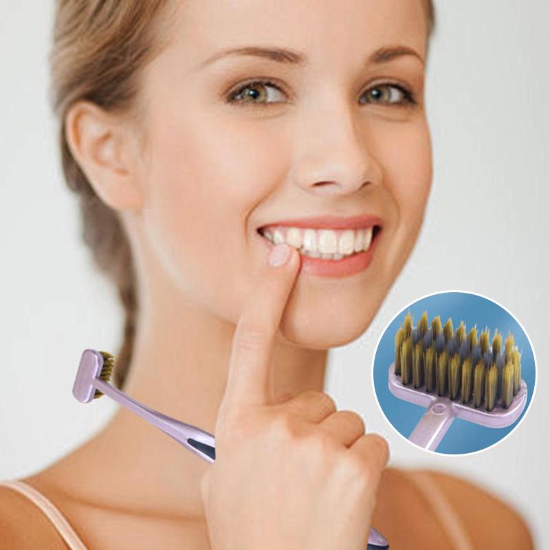 T-Type Vertical Brush Soft Hair Big Head Toothbrush Comfortable Teeth Super Oral Cleaning Brush Adult Family Use Color Random