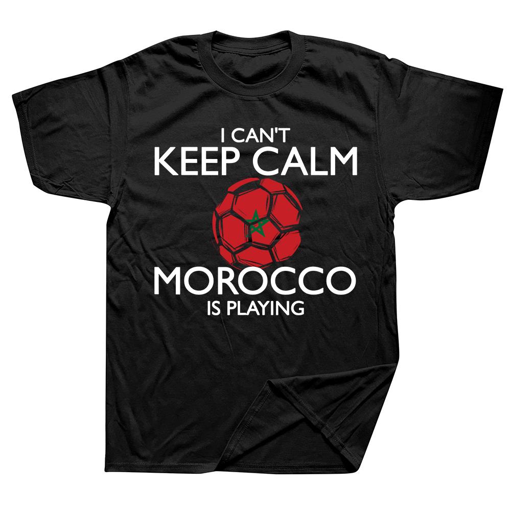 Vtipné Maroko Fotbal Marocký Fotbal Trička Grafická Bavlna Streetwear Krátký Rukáv Narozeninové Dárky Tričko Pánské Oblečení
