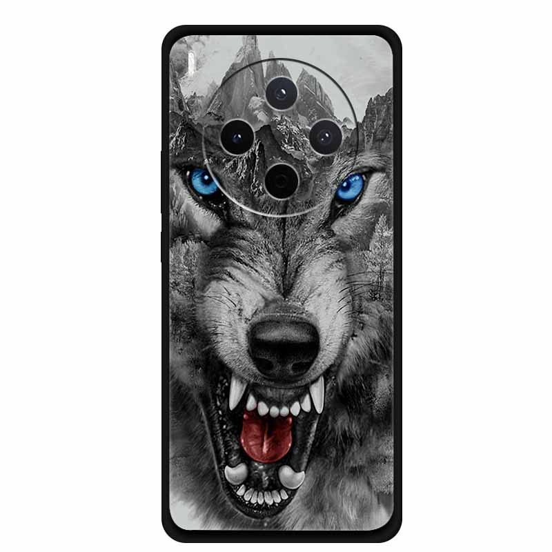 For vivo Y500 Pro 5G Case Flowers Soft Silicone TPU Phone Cases for vivoY500 Pro Shockproof Cool Wolf Animals Protective Cover
