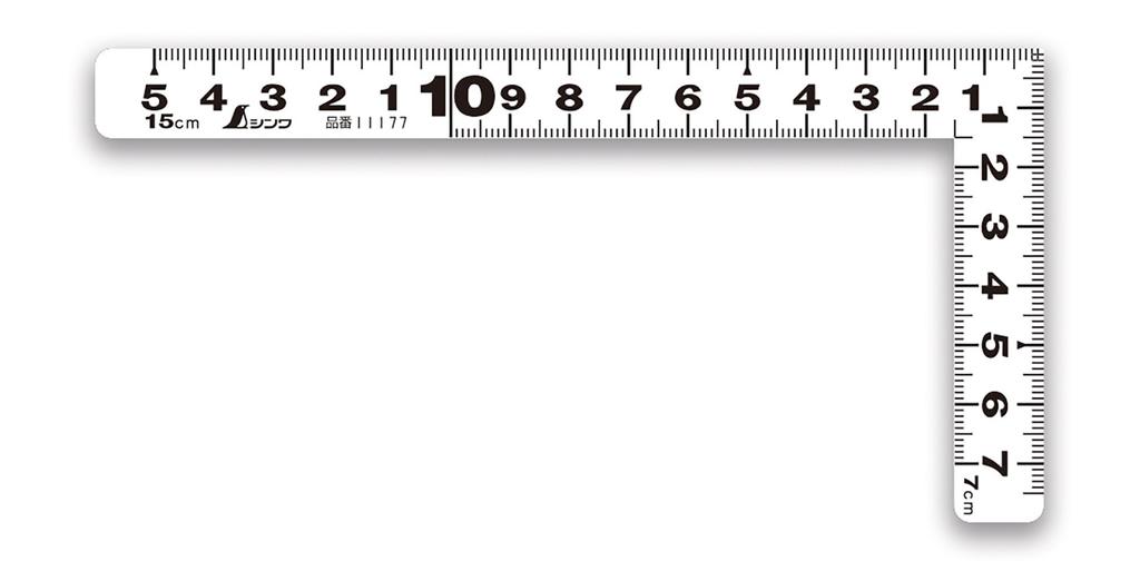 Shinwa Sokutei Flat Curved Dual 11177 Ruler, White, 15cm/5 Sun, Graduations,