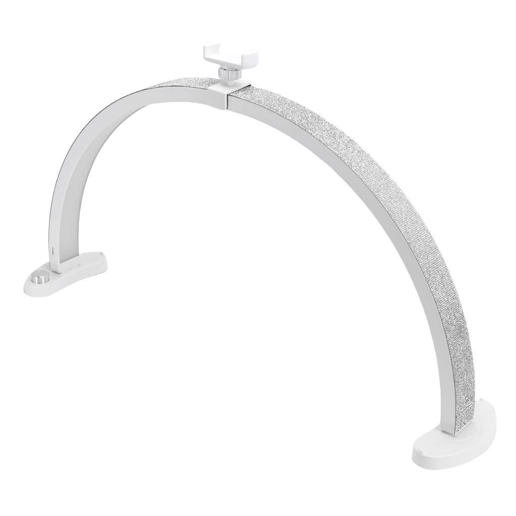 28 Inch LED Nail Table Lamp with Phone Stand Rhinestone Decor Foldable Arch Half Moon Desk Light for Manicure Salon