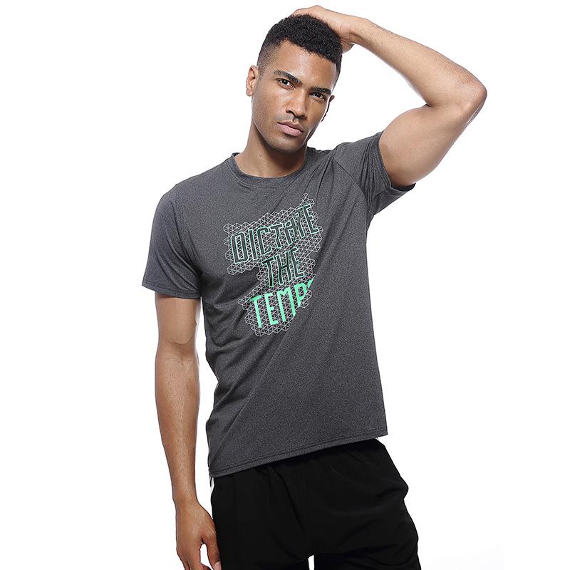 

Мужская быстросохнущая футболка с коротким рукавом для бега и спорта M серый