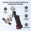 Electric Hydraulic Crimping Tool 12 Ton 6AWG To 600MCM Rechargeable Digital Display Wire Lug Crimper for Copper