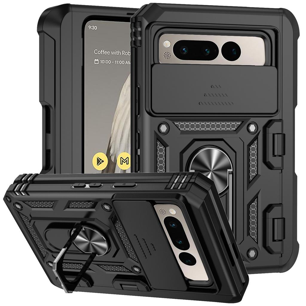 Suitable for Pixel Fold Sergeant Ring Anti-drop Mobile Phone Case Google Flod Creative Window Case