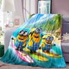 Kawaii (Minions) Cartoon Blanket with Big Eyes, Soft and Comfortable Flannel Blanket Suitable for Travel and Home Use.