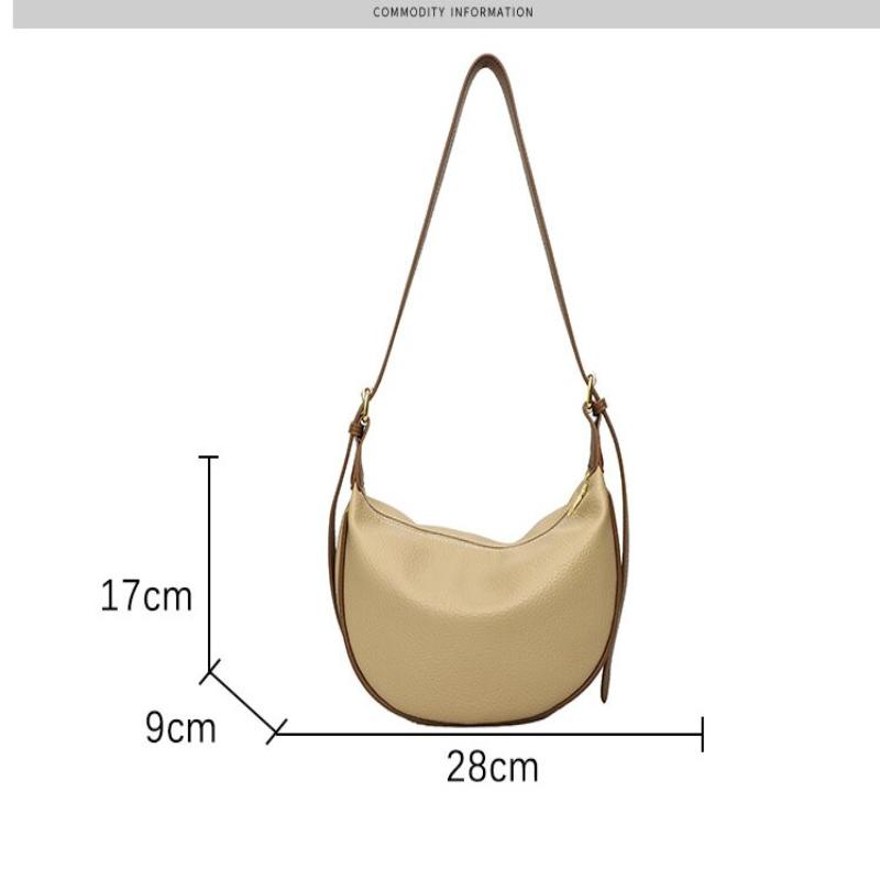 Fashion Soft Leather Crescent Crossbody Bags Casual Hobo Sling Shoulder Bag With Adjustable Strap Roomy For Daily Commute Travel
