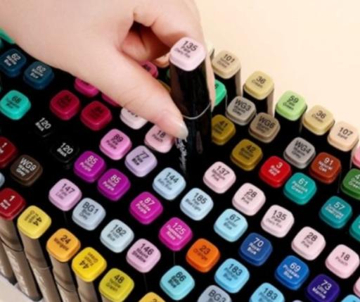 Alcohol markers set of 168 colors, felt-tip pens, double-sided markers