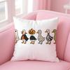Cute Cartoon Funny Duckes Cushion Cover Pillow Case Soft Skin Friendly Fabric  Concealed Zipper