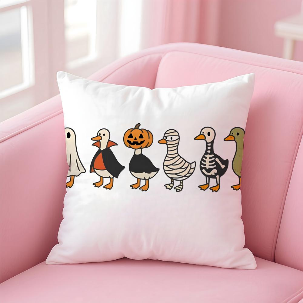 Cute Cartoon Funny Duckes Cushion Cover Pillow Case Soft Skin Friendly Fabric Concealed Zipper