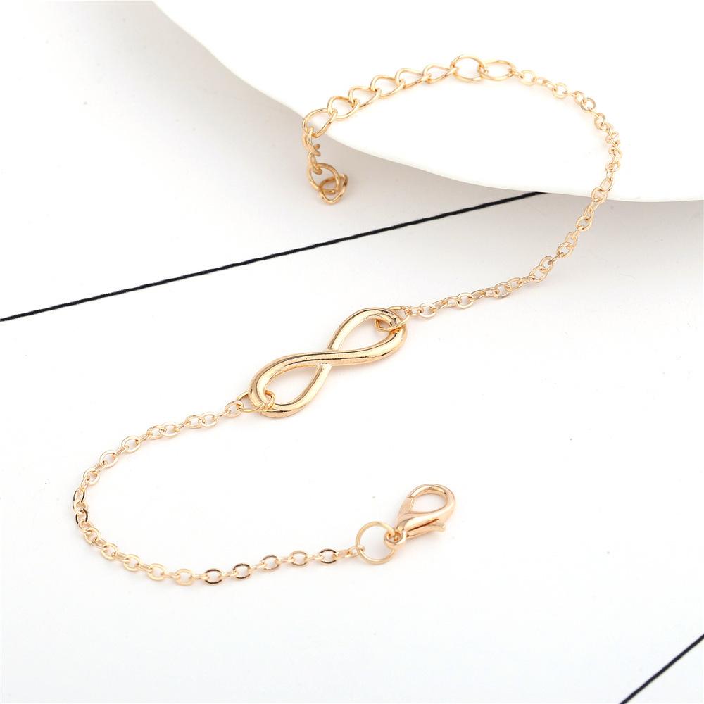 L040 Minimalist Punk Vintage Bijoux Fashion Charm Infinity 8 Bracelets For Women Gift Men Chain Tiny Bangles Cheap Jewelry
