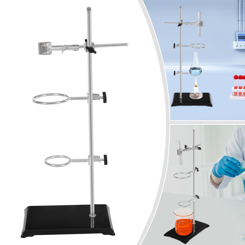 50cm Lab Stands with Support and Flask Condenser Clamp Scientific Supplies for Physics and Chemistry Experiments