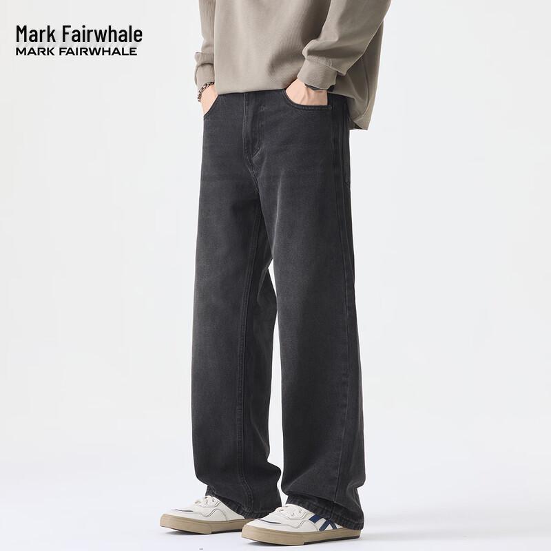 

Мужские джинсы деним прямого кроя Mark Hua Fei, выстиранные черные 32