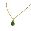 Gold-Plated Double Water Wave Necklace with Ruby & Emerald Pendant