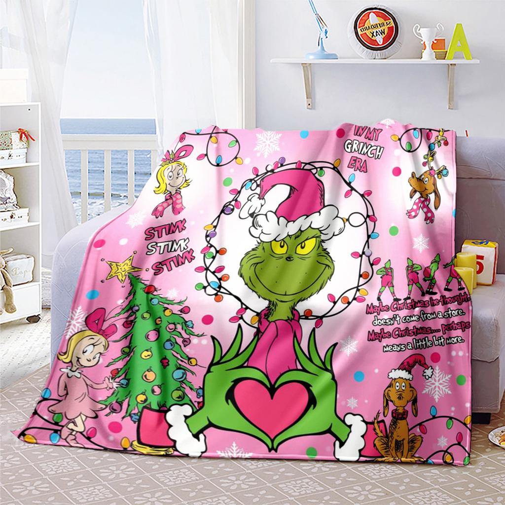 Christmas Gift Comedy Movie How the Grinch Stole Christmas blanket home warming, four season bed decoration sofa cover flannel throwing blanket K6
