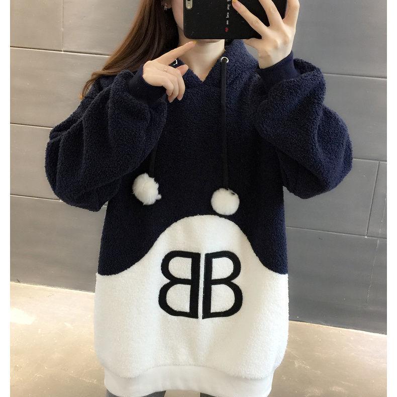 

Утепленный свитер из овечьей шерсти, женский, зимний, новый, свободный, для отдыха 2XL тёмно-синий