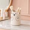 Xiaobudian Cute Bear 2-in-1 Pen Holder & Phone Stand, Macaron Colors Desk Organizer, Large Capacity Storage for Pens Makeup Brushes Scissors