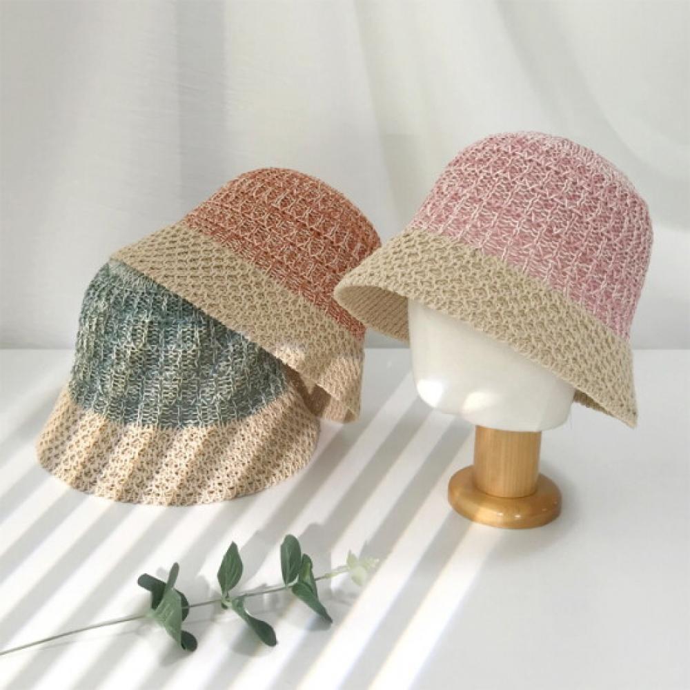 New Arrivals Open Run Bucket Hat Wide Color Mixing For Women